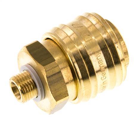 Messing DN 7.2 (Euro) Luchtkoppeling Snelkoppeling G 1/8 inch Buitendraad Double Shut-Off