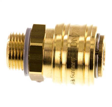 Messing DN 7.2 (Euro) Luchtkoppeling Snelkoppeling G 3/8 inch Buitendraad Double Shut-Off