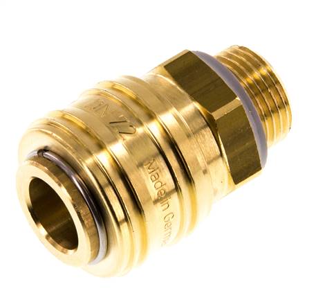 Messing DN 7.2 (Euro) Luchtkoppeling Snelkoppeling G 3/8 inch Buitendraad Double Shut-Off