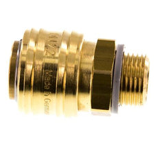 Messing DN 7.2 (Euro) Luchtkoppeling Snelkoppeling G 3/8 inch Buitendraad Double Shut-Off
