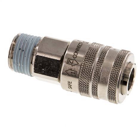 Vernikkeld Messing DN 7.8 Safety Luchtkoppeling Snelkoppeling R 1/2 inch Buitendraad