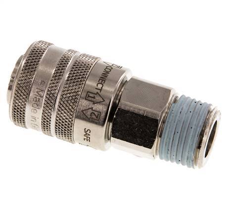 Vernikkeld Messing DN 7.8 Safety Luchtkoppeling Snelkoppeling R 1/2 inch Buitendraad