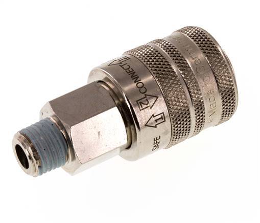 Vernikkeld Messing DN 7.8 Safety Luchtkoppeling Snelkoppeling R 1/4 inch Buitendraad