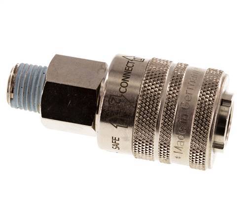 Nickel-plated Brass DN 7.8 Safety Air Coupling Socket R 1/4 inch Male