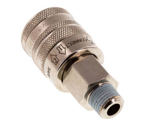 Vernikkeld Messing DN 7.8 Safety Luchtkoppeling Snelkoppeling R 1/4 inch Buitendraad