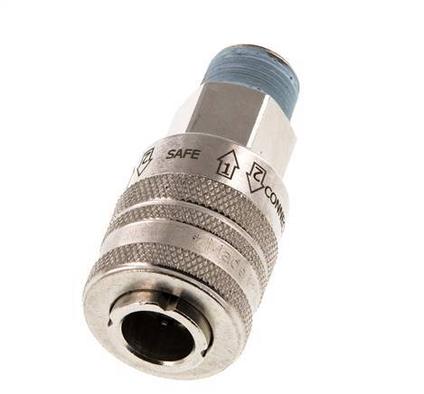 Vernikkeld Messing DN 7.8 Safety Luchtkoppeling Snelkoppeling R 3/8 inch Buitendraad