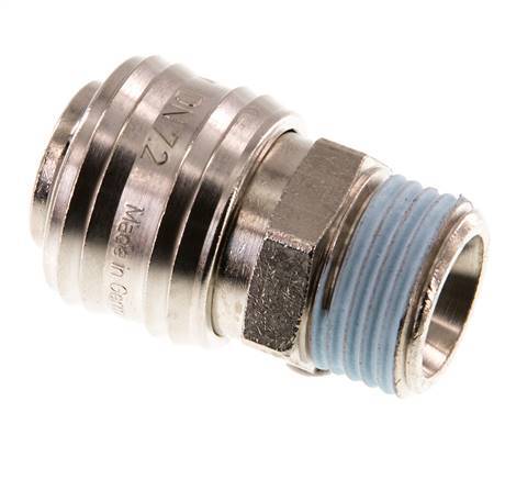 Vernikkeld Messing DN 7.2 (Euro) Luchtkoppeling Snelkoppeling G 1/2 inch Buitendraad Double Shut-Off