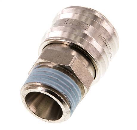 Vernikkeld Messing DN 7.2 (Euro) Luchtkoppeling Snelkoppeling G 1/2 inch Buitendraad Double Shut-Off