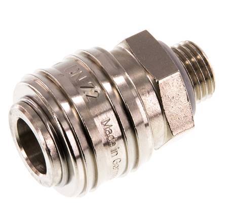 Vernikkeld Messing DN 7.2 (Euro) Luchtkoppeling Snelkoppeling G 1/4 inch Buitendraad Double Shut-Off