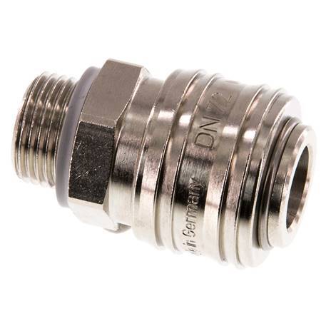 Vernikkeld Messing DN 7.2 (Euro) Luchtkoppeling Snelkoppeling G 3/8 inch Buitendraad Double Shut-Off