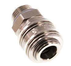 Nickel-plated Brass DN 7.2 (Euro) Air Coupling Socket G 3/8 inch Male Double Shut-Off