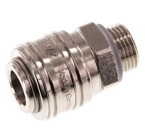 Vernikkeld Messing DN 7.2 (Euro) Luchtkoppeling Snelkoppeling G 3/8 inch Buitendraad Double Shut-Off