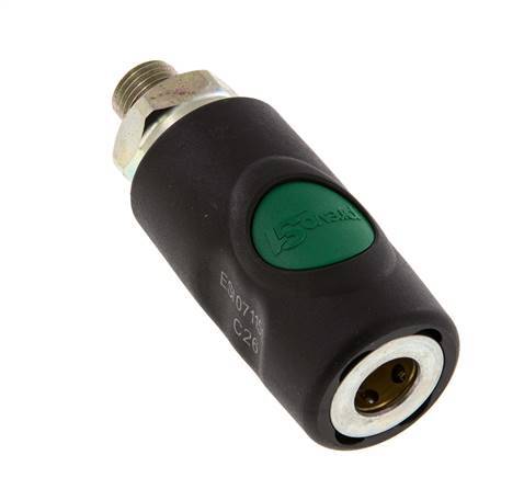 Composite material DN 7.4 Safety Air Coupling Socket with Push Button G 1/4 inch Male