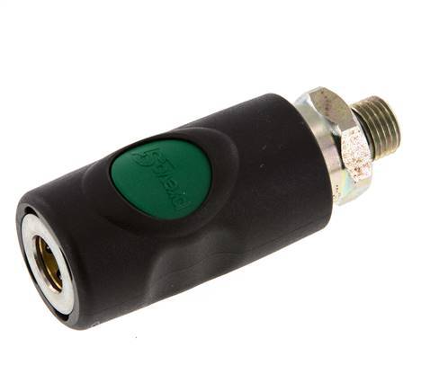 Composiet materiaal DN 7.4 Safety Luchtkoppeling Snelkoppeling met Drukknop G 1/4 inch Buitendraad