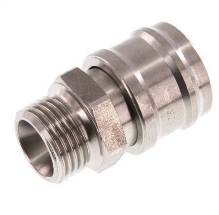 RVS DN 7.2 (Euro) Luchtkoppeling Snelkoppeling G 1/2 inch Buitendraad Double Shut-Off