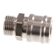 RVS DN 7.2 (Euro) Luchtkoppeling Snelkoppeling G 1/2 inch Buitendraad Double Shut-Off