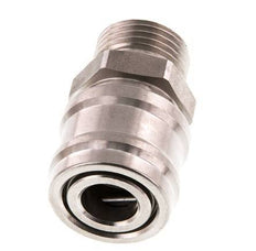 RVS DN 7.2 (Euro) Luchtkoppeling Snelkoppeling G 1/2 inch Buitendraad Double Shut-Off
