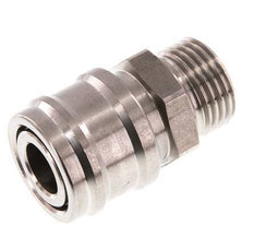 RVS DN 7.2 (Euro) Luchtkoppeling Snelkoppeling G 1/2 inch Buitendraad Double Shut-Off
