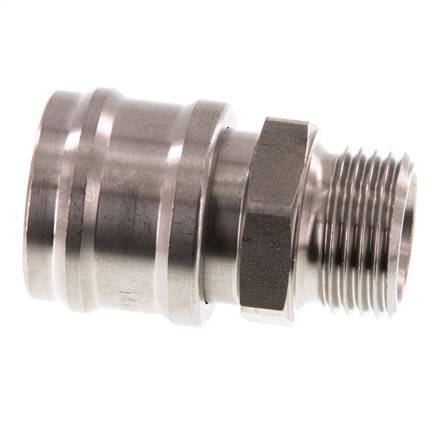 RVS DN 7.2 (Euro) Luchtkoppeling Snelkoppeling G 1/2 inch Buitendraad Double Shut-Off