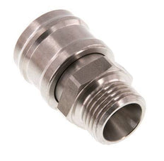 RVS DN 7.2 (Euro) Luchtkoppeling Snelkoppeling G 1/2 inch Buitendraad Double Shut-Off