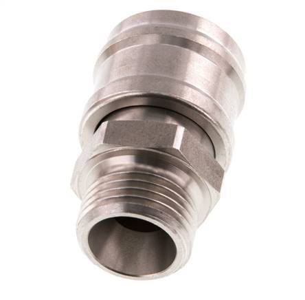 RVS DN 7.2 (Euro) Luchtkoppeling Snelkoppeling G 1/2 inch Buitendraad Double Shut-Off