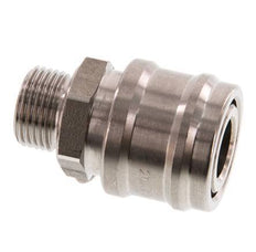 RVS DN 7.2 (Euro) Luchtkoppeling Snelkoppeling G 3/8 inch Buitendraad Double Shut-Off
