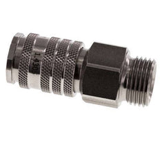 Stainless steel DN 7.8 Air Coupling Socket G 1/2 inch Male Double Shut-Off