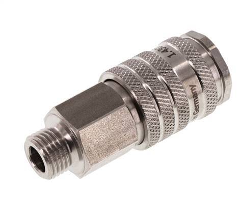 RVS DN 7.8 Luchtkoppeling Snelkoppeling G 1/4 inch Buitendraad Double Shut-Off