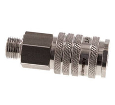 RVS DN 7.8 Luchtkoppeling Snelkoppeling G 1/4 inch Buitendraad Double Shut-Off