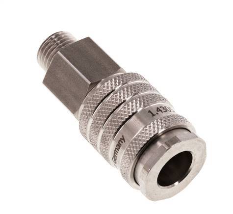 RVS DN 7.8 Luchtkoppeling Snelkoppeling G 1/4 inch Buitendraad Double Shut-Off