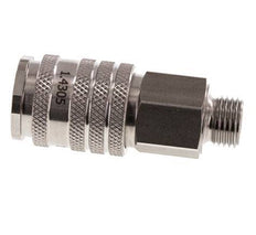 RVS DN 7.8 Luchtkoppeling Snelkoppeling G 1/4 inch Buitendraad Double Shut-Off