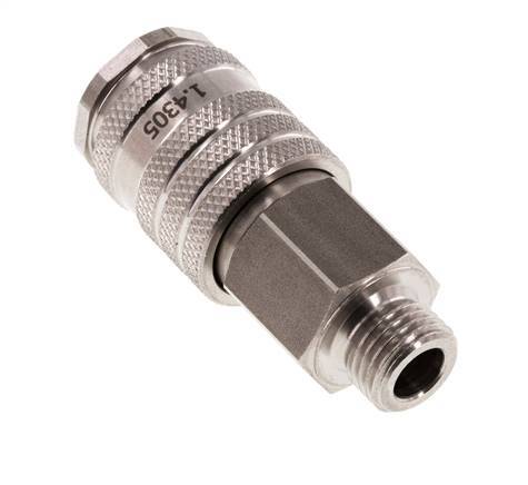 RVS DN 7.8 Luchtkoppeling Snelkoppeling G 1/4 inch Buitendraad Double Shut-Off