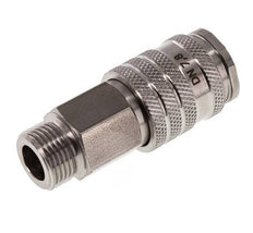 RVS DN 7.8 Luchtkoppeling Snelkoppeling G 3/8 inch Buitendraad Double Shut-Off