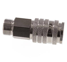 Stainless steel DN 7.8 Air Coupling Socket G 3/8 inch Male Double Shut-Off