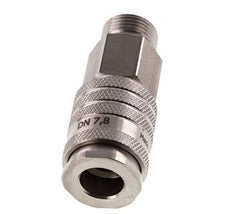 Stainless steel DN 7.8 Air Coupling Socket G 3/8 inch Male Double Shut-Off