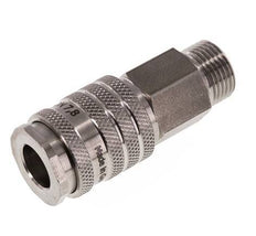 RVS DN 7.8 Luchtkoppeling Snelkoppeling G 3/8 inch Buitendraad Double Shut-Off