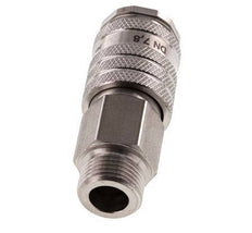 RVS DN 7.8 Luchtkoppeling Snelkoppeling G 3/8 inch Buitendraad Double Shut-Off