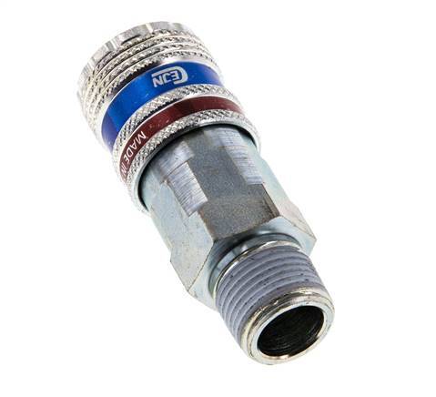 Staal/Messing DN 7.6 (7.2 Euro) Safety Luchtkoppeling Snelkoppeling R 3/8 inch Buitendraad