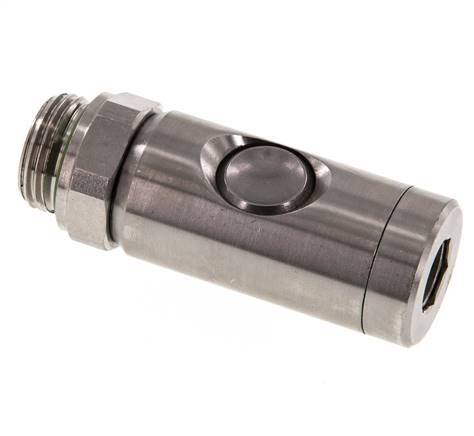 RVS 316L DN 7.4 Safety Luchtkoppeling Snelkoppeling met Drukknop G 1/2 inch Buitendraad