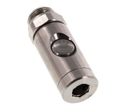 RVS 316L DN 7.4 Safety Luchtkoppeling Snelkoppeling met Drukknop G 1/2 inch Buitendraad