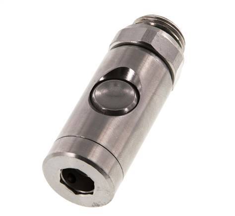 RVS 316L DN 7.4 Safety Luchtkoppeling Snelkoppeling met Drukknop G 1/2 inch Buitendraad