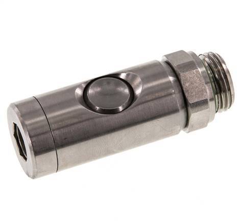 RVS 316L DN 7.4 Safety Luchtkoppeling Snelkoppeling met Drukknop G 1/2 inch Buitendraad