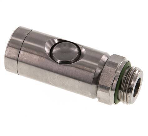 RVS 316L DN 7.4 Safety Luchtkoppeling Snelkoppeling met Drukknop G 1/2 inch Buitendraad