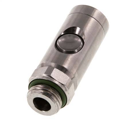 RVS 316L DN 7.4 Safety Luchtkoppeling Snelkoppeling met Drukknop G 1/2 inch Buitendraad