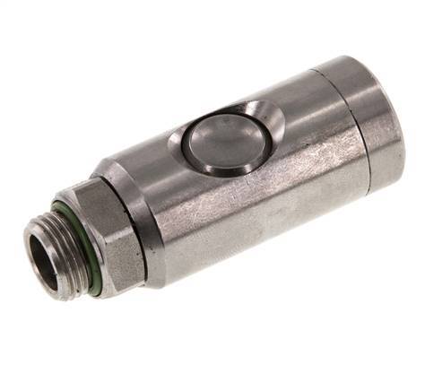 RVS 316L DN 7.4 Safety Luchtkoppeling Snelkoppeling met Drukknop G 3/8 inch Buitendraad
