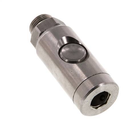 RVS 316L DN 7.4 Safety Luchtkoppeling Snelkoppeling met Drukknop G 3/8 inch Buitendraad