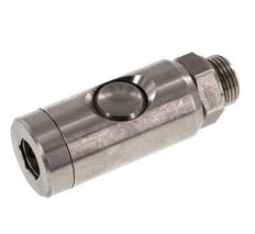 RVS 316L DN 7.4 Safety Luchtkoppeling Snelkoppeling met Drukknop G 3/8 inch Buitendraad