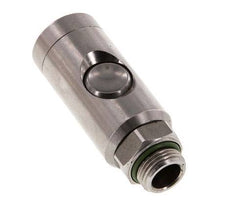 RVS 316L DN 7.4 Safety Luchtkoppeling Snelkoppeling met Drukknop G 3/8 inch Buitendraad
