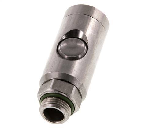 RVS 316L DN 7.4 Safety Luchtkoppeling Snelkoppeling met Drukknop G 3/8 inch Buitendraad