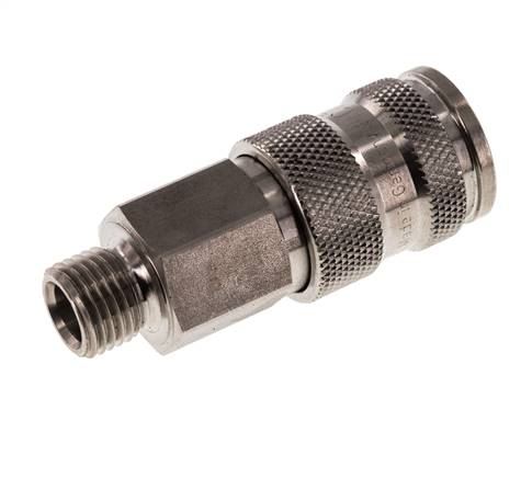 RVS 316L DN 7.8 Luchtkoppeling Snelkoppeling G 1/4 inch Buitendraad Double Shut-Off